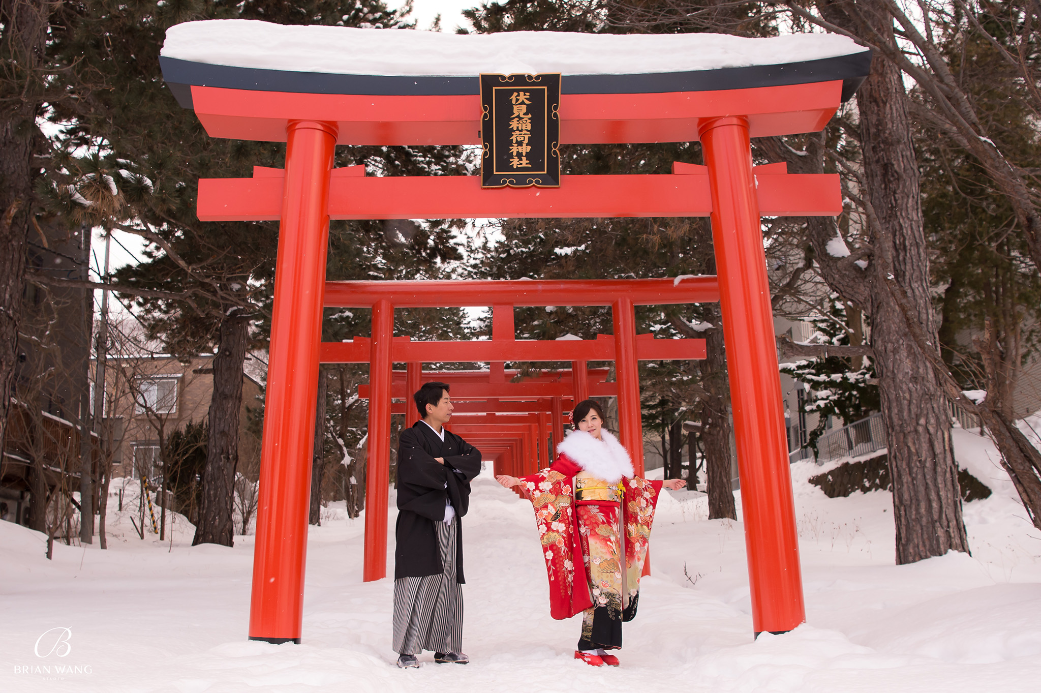 北海道海外婚紗,日本海外婚紗費用,雪景婚紗,伏見稻荷,和服攝影,北海道婚紗攝影